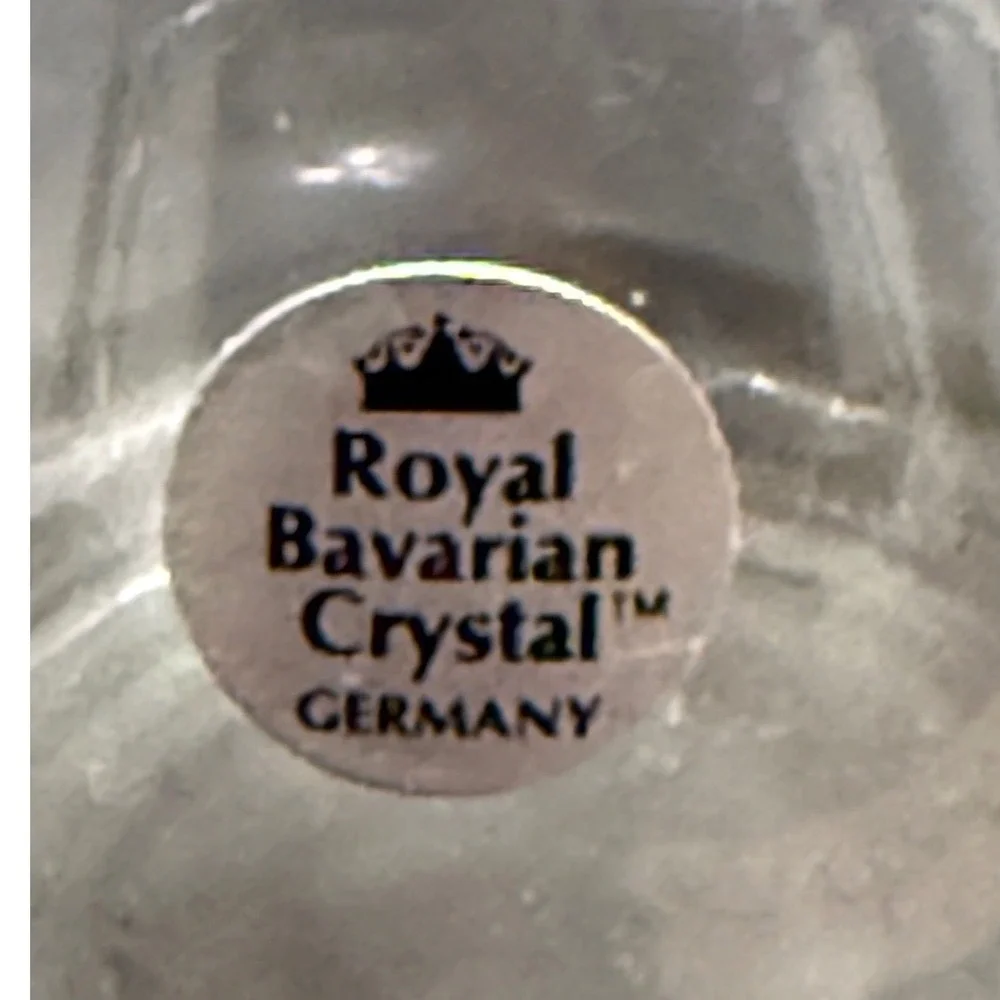 Royal Bavarian Crystal Germany Clear Glass Bud Vase 3.5 Inch Flared Rim Weighted